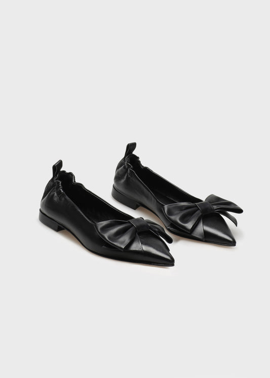 ZOE 005 NERO FLAT IN TROPEZ LEATHER