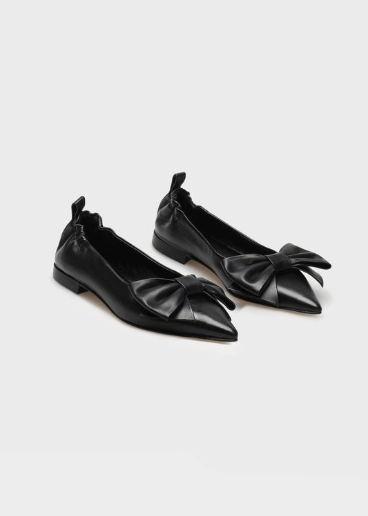 ZOE 005 NERO FLAT IN TROPEZ LEATHER