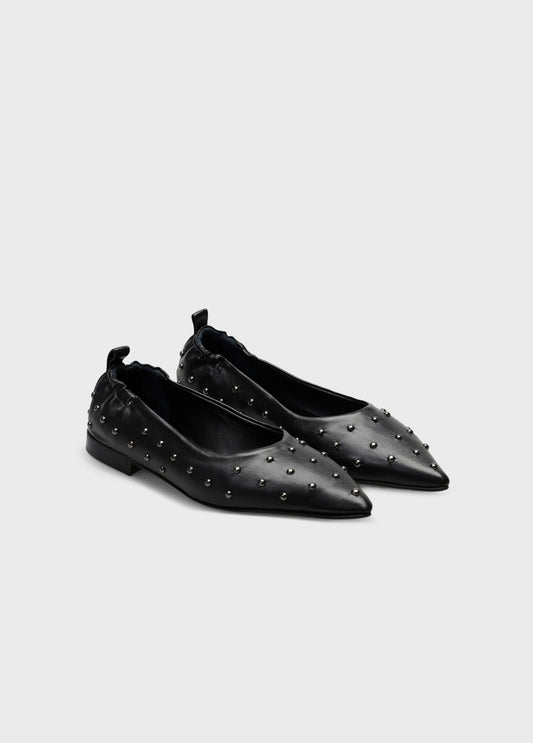 ZOE 006 NERO FLAT IN NAPPA LEATHER